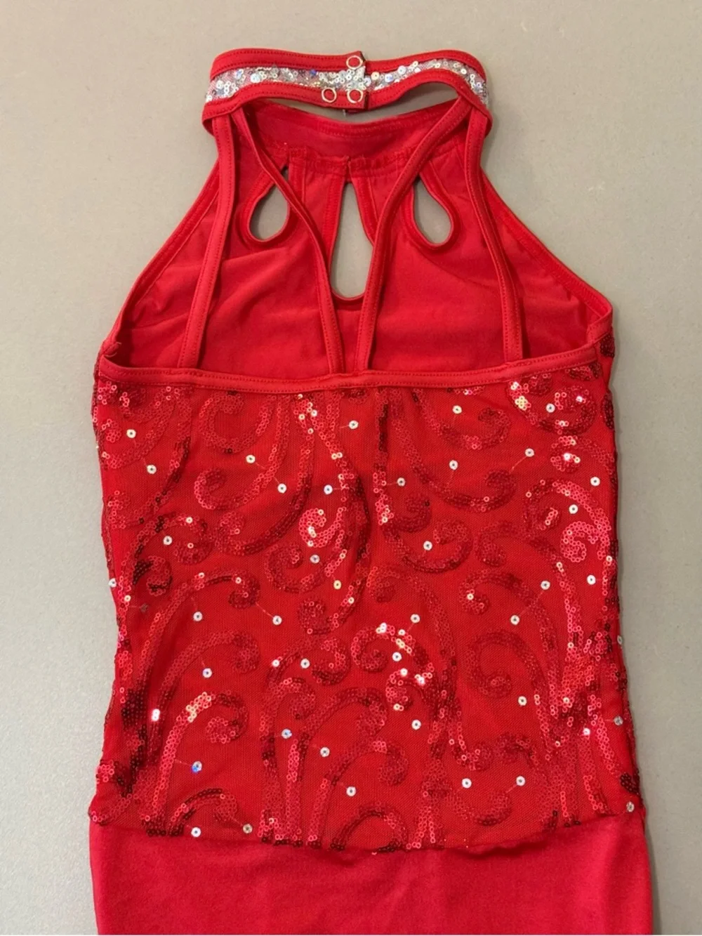 Weissman Child’s Large Red Sequin Fringe Dance Costume - Picture 8 of 13